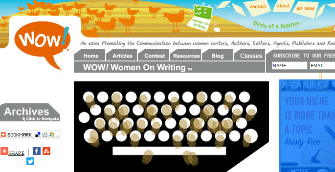 Wow Women on Writing website