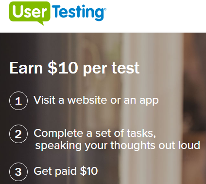 Earn 10 dollars per tak on UserTesting