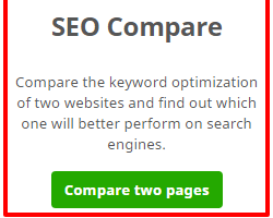 Seo compare feature on Seobility