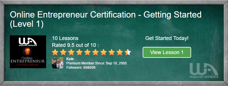 Online Entrepreneur Certification Getting started course