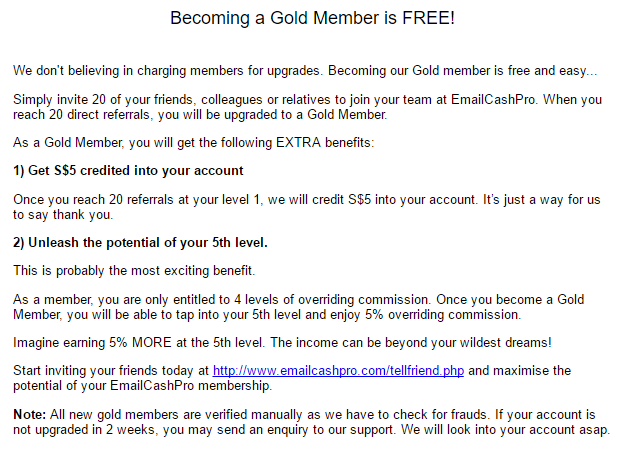 emailcashpro gold membership