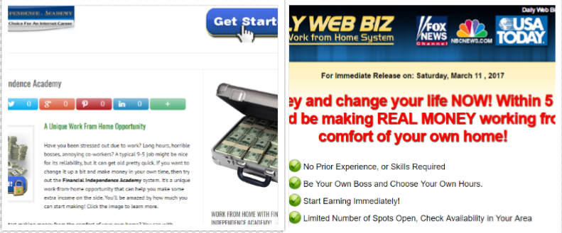 Financial Independence and daily web biz sites