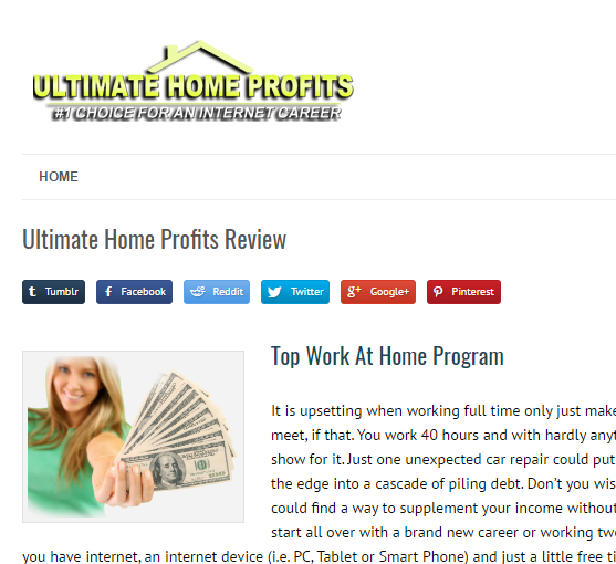 Ultimate Home profits website