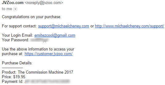 The Commission Machine 2017 purchase receipt