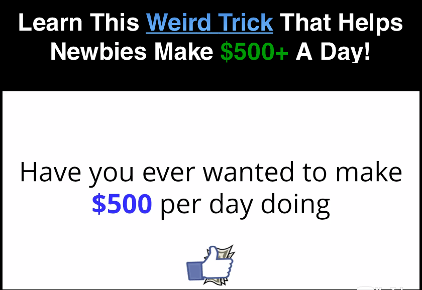 weird trick that makes newbies make $500 per day