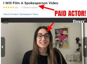 Paid actor on Fiverr