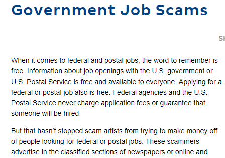 postal job source government job scam
