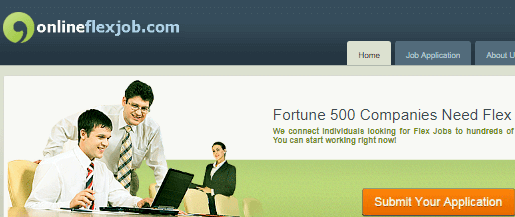 online flex job scam - this is the homepage of online flex job