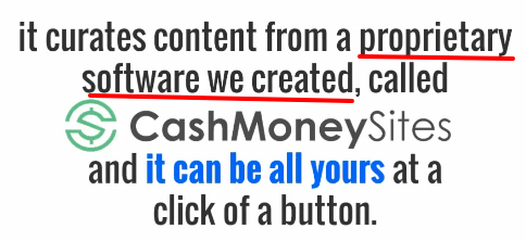 cash money sites curates content using a software