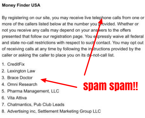 money finder USA spam