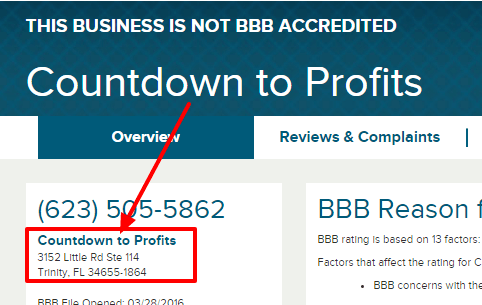 countdown to profits bbb