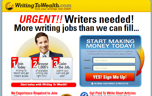 write to wealth scam