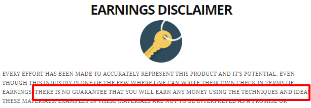earnings disclaimer 