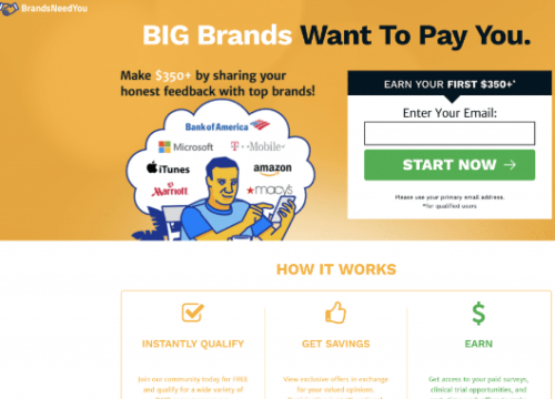 big brands want to pay you - BrandsNeedYou scam website