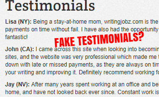 Are the Writing Jobz testimonials real or fake?