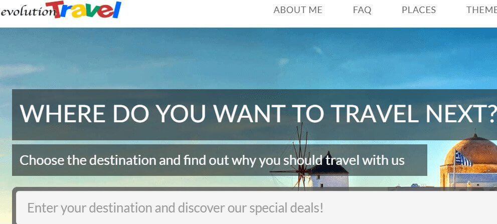 evolution travel agent website
