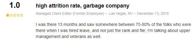 High Attrition Rate, garbage company