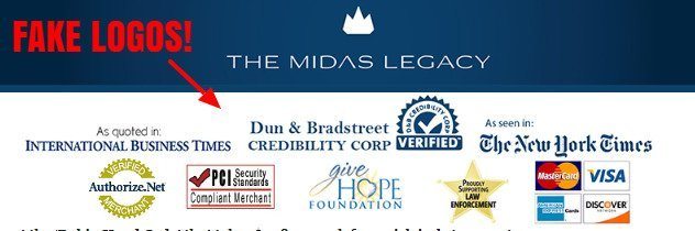 the midas legacy fake logos