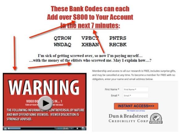 Bank codes email