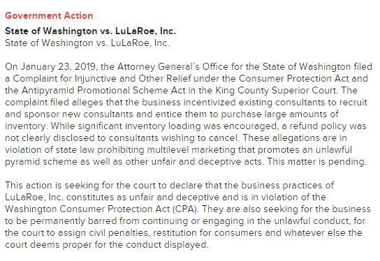 State of Washington vs. LuLaRoe, Inc.