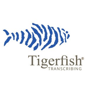 Tigerfish transcribing logo