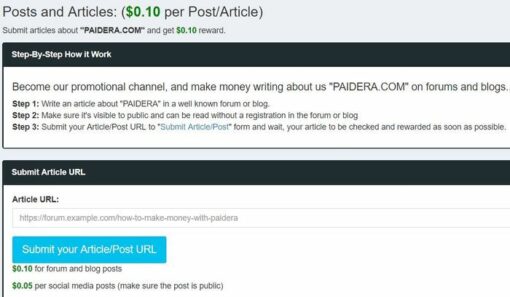 Paidera.com review writing articles