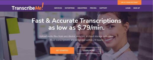 TranscribeMe Review homepage