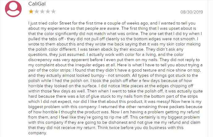 Is Color Street A Scam Negative review