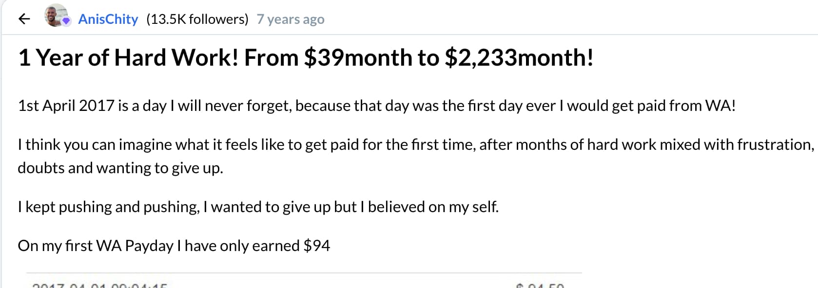 my first wealthy affiliate payday